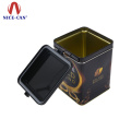New air tight style square shape customized color hinged lid tea or coffee tin box